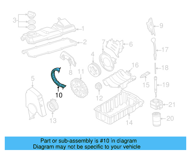Engine Timing Belt 06A-109-119-J - View 12