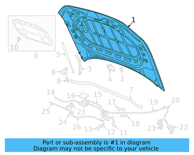 Hood Panel 3CM-823-031-B - View 3