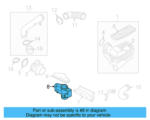 Engine Air Intake Hose 1K0-129-627-C