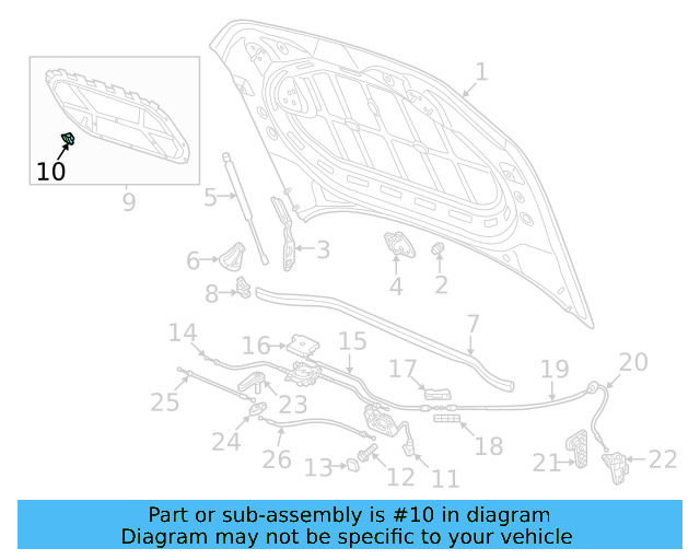 Hood Insulation Pad Clip 1T0-863-727 - View 8