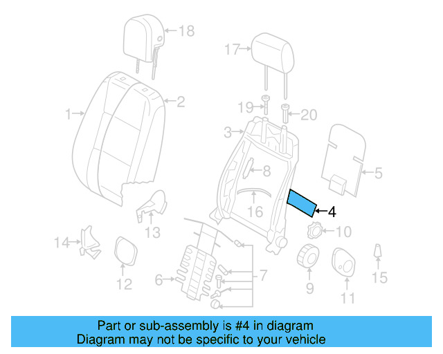 Seat Back Panel 3C0-881-085