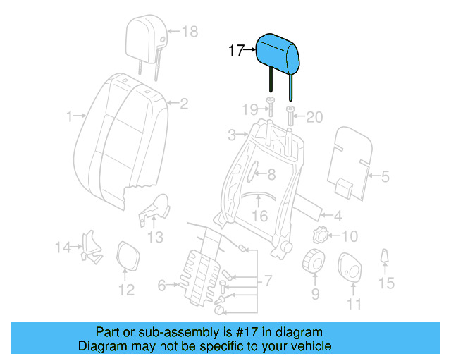 Headrest 1K0-881-903-BA-8AB - View 3