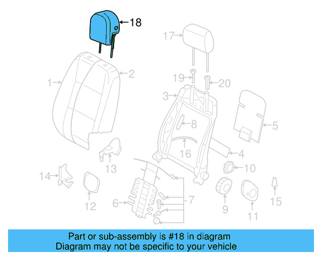 Headrest 1K0-881-903-BA-8AB - View 2