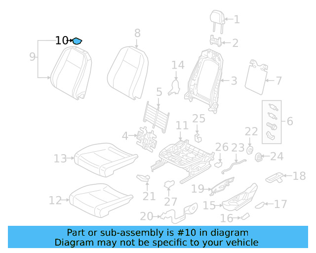 Seat Back Cover 3CN-881-805-Q-AFA