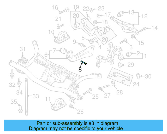 Trailing Arm Mount Bolt N-101-708-04 - View 27