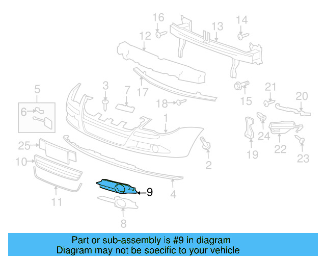 Outer Grille 1Q0-853-665-B-9B9 - View 9