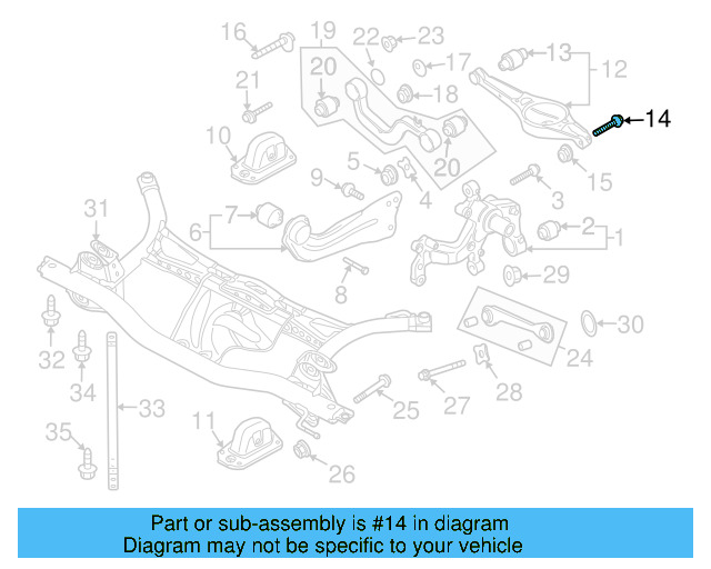 Lower Control Arm Mount Bolt N-106-286-01 - View 42