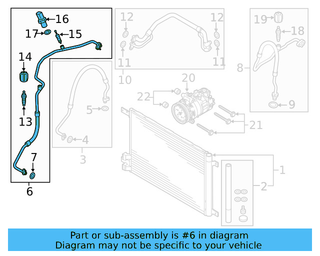 A/C Refrigerant Liquid Hose 5Q0-820-741-C - View 13