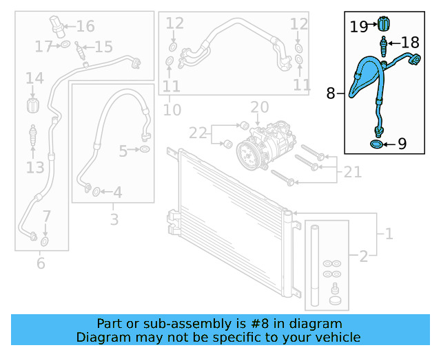 A/C Refrigerant Suction Hose 5Q0820743C - View 3