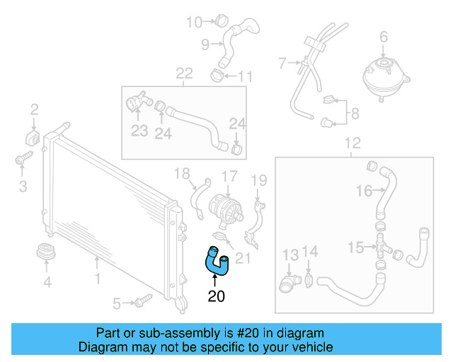 Water Hose 5C0-121-063-B - View 11