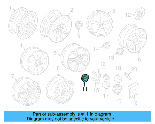 Center Cap 1K0-601-149-E-QZQ - View 9