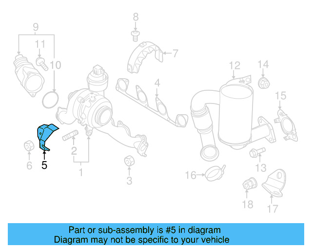 Turbocharger Mount Heat Shield 03L-129-969-B - View 3