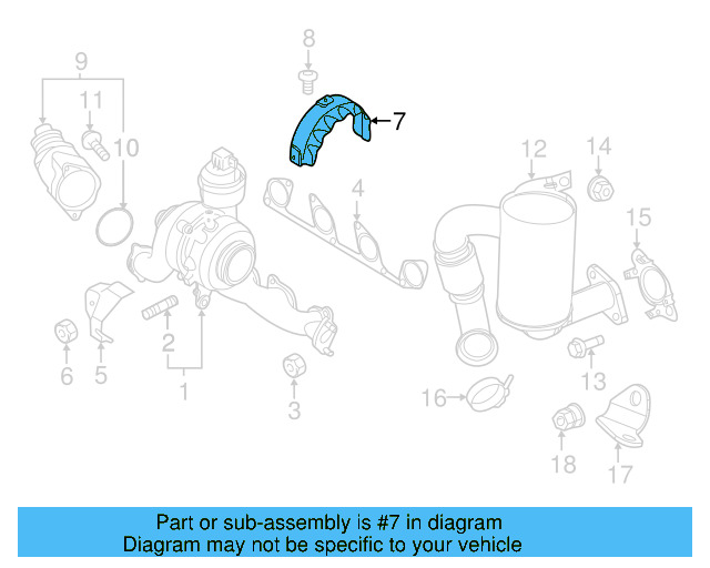 Turbocharger Mount Heat Shield 03L-129-969-A - View 2