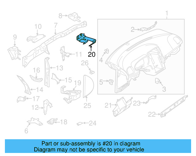 Instrument Panel Center Support 1K0-857-889 - View 5