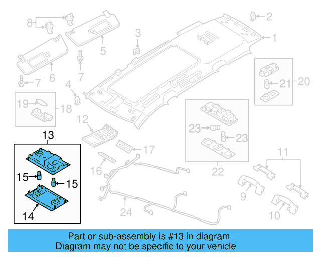 Map Lamp Assembly 3CN-947-105-A-DYU - View 6