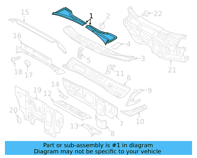 Cowl Grille 5GM-819-403-A-9B9 - View 6