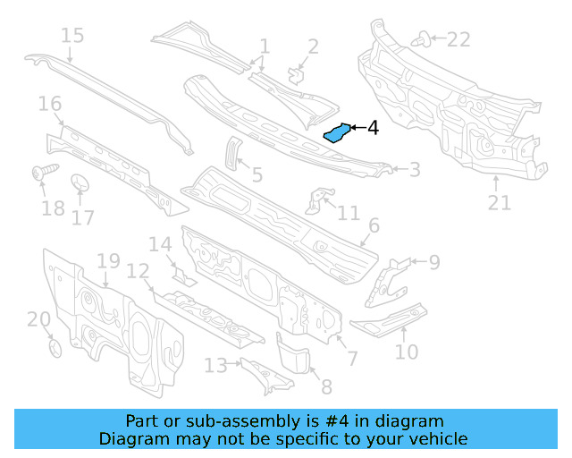 Cowl Top Panel Retainer Clip 8K0-805-217 - View 15