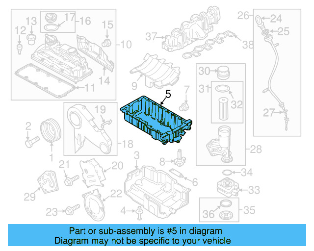Engine Oil Pan 03G-103-603-AD - View 11