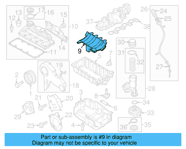 Engine Oil Sump Windage Tray 03G-103-623-A