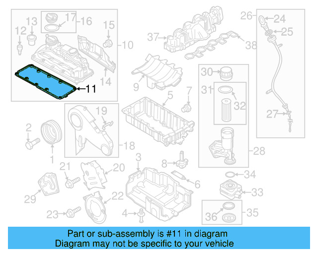 Engine Valve Cover Gasket 03L-103-483 - View 2