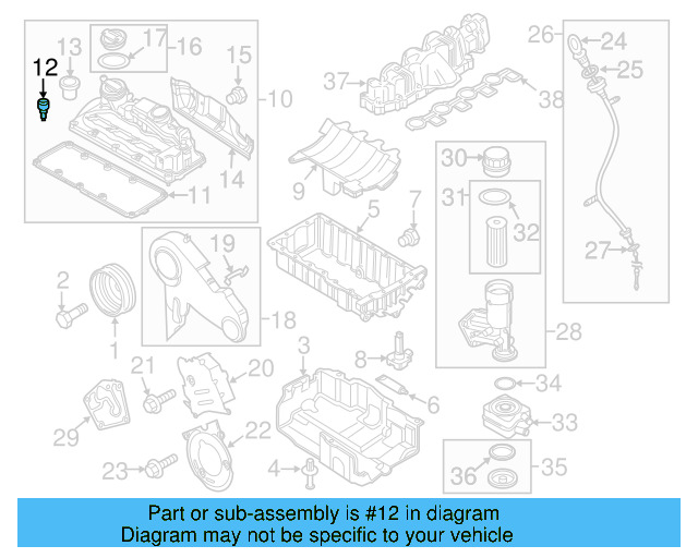 Valve Cover Bolt 06B-103-831-J - View 34
