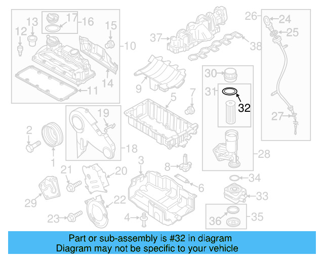 Engine Oil Filter Gasket 071-115-444 - View 5