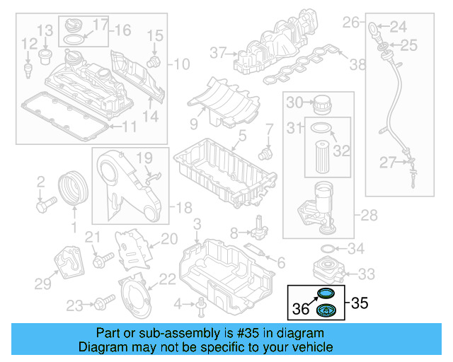 Engine Oil Cooler Cover 038-117-061-B - View 34