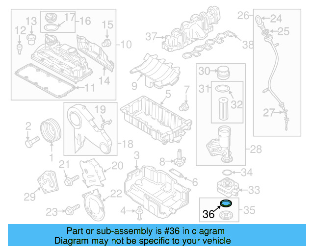Engine Oil Cooler Gasket 038-117-070 - View 40