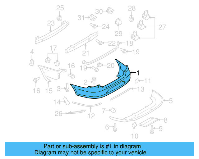 Bumper Cover (Unpainted) 3c8807417qgru - View 3