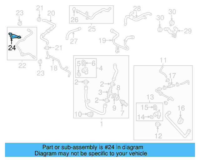 Reservoir Hose Bracket 1K0-133-687-B - View 3