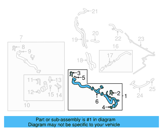 Upper Hose 1K0-122-101-LA - View 24