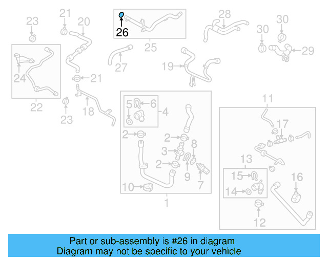 Engine Coolant Pipe O 06B-121-687 - View 30