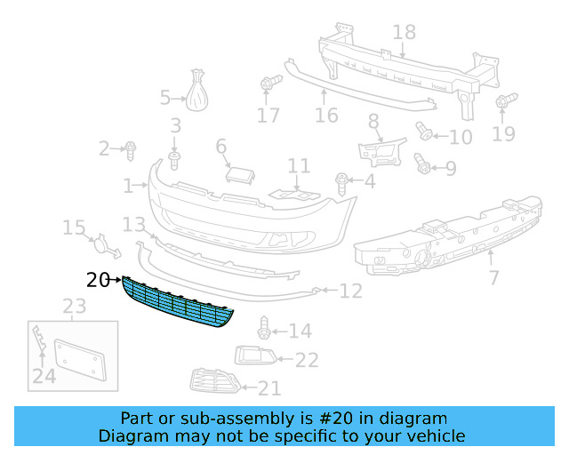 Air Grille 5K0-853-671-J-041 - View 3