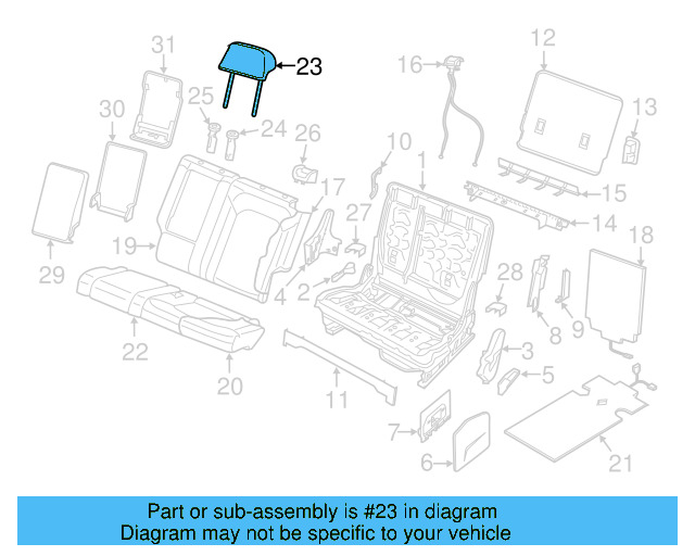 Headrest 3CN-881-901-F-ZAI