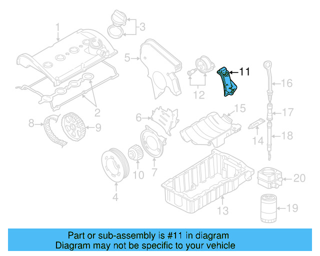 Engine Timing Belt Tensioner 06B-109-477 - View 8