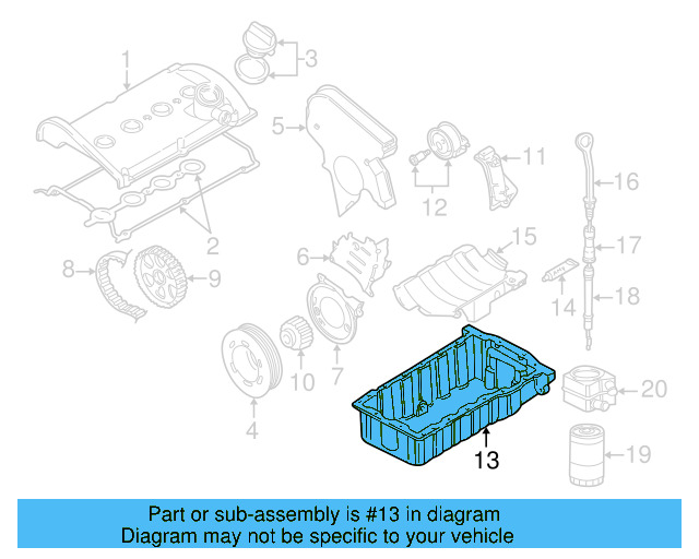Engine Oil Pan 038-103-603-M - View 12