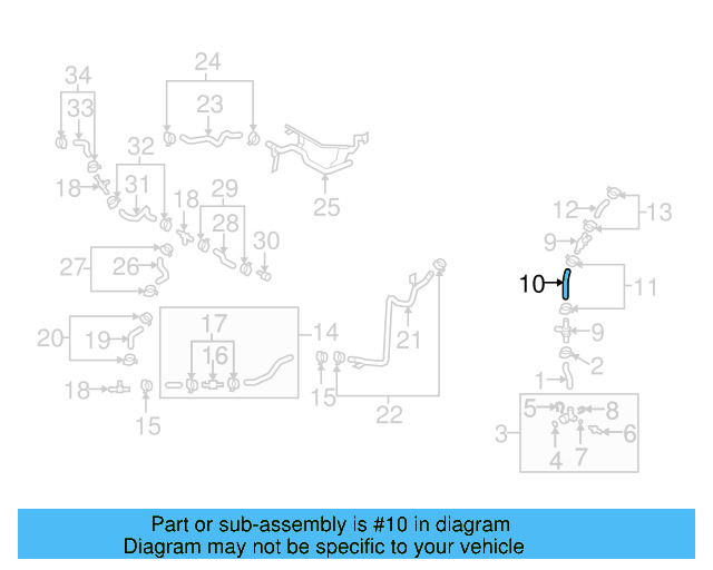 Water Hose 1K0-121-051-N - View 11