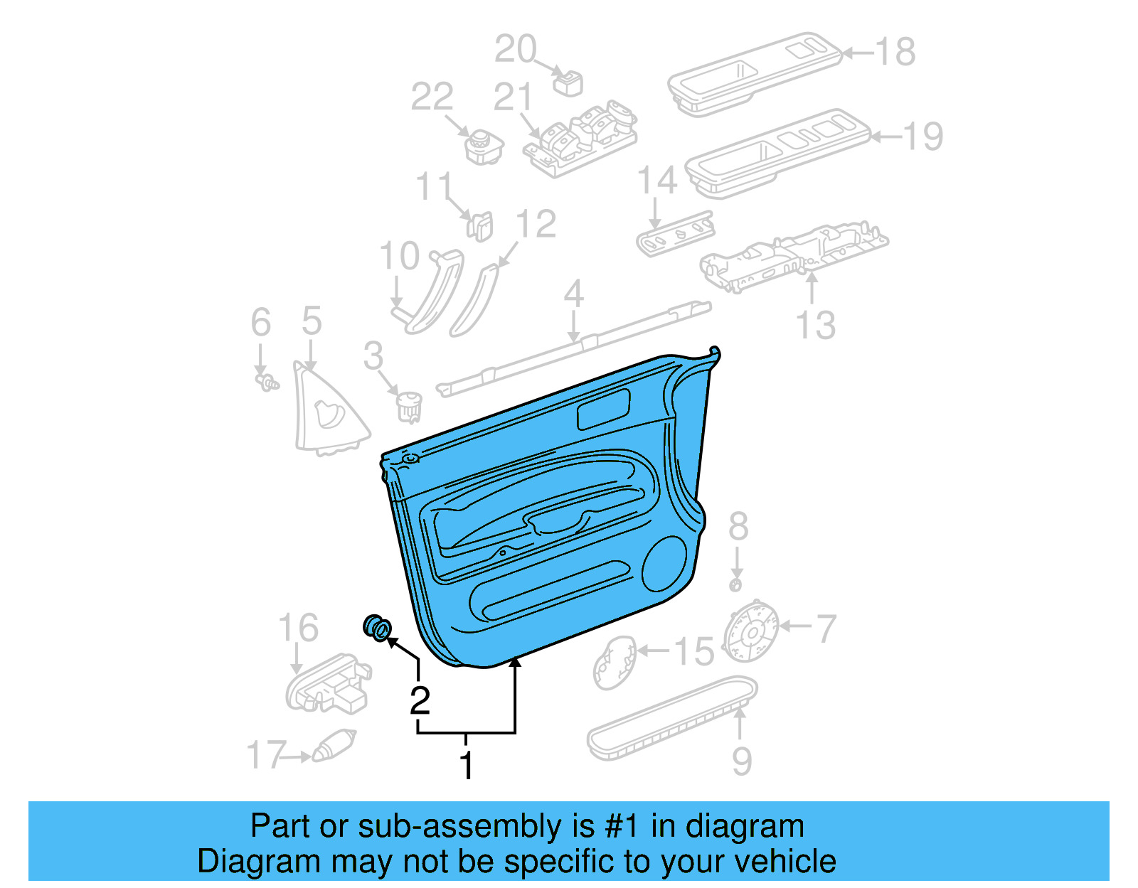 Door Trim Panel 3B0-867-012-DC-NAH - View 4