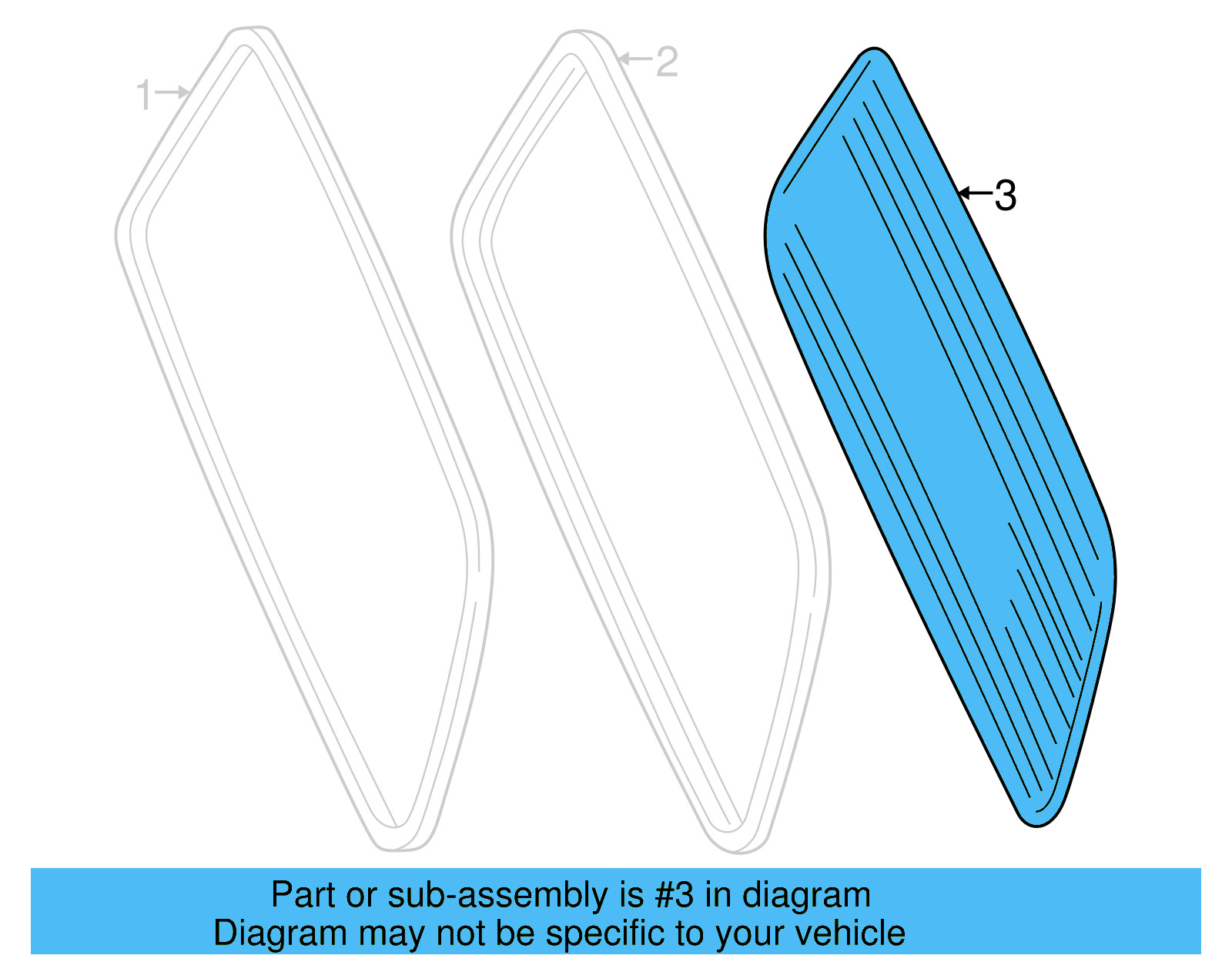 Back Glass 1E0-845-501-A - View 3