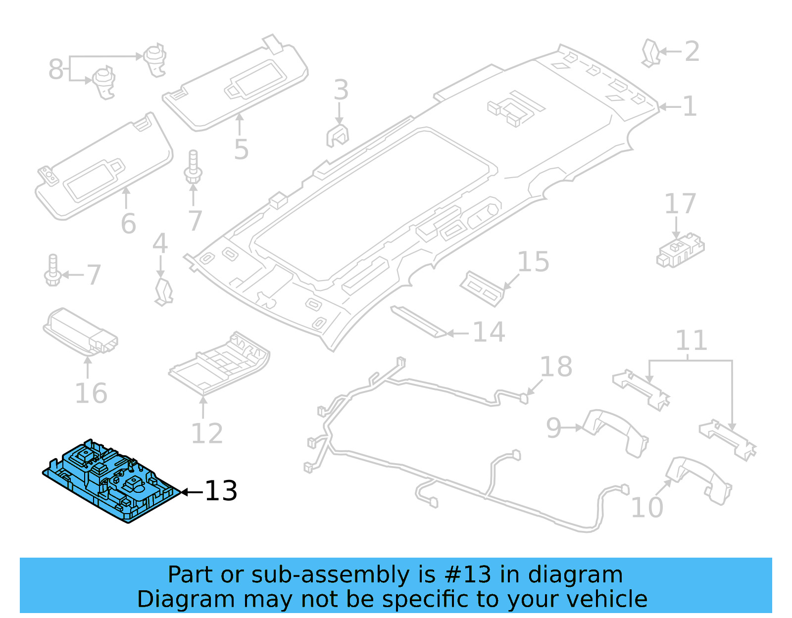 Map Lamp Assembly 5H0-959-561-BT-TJA - View 6