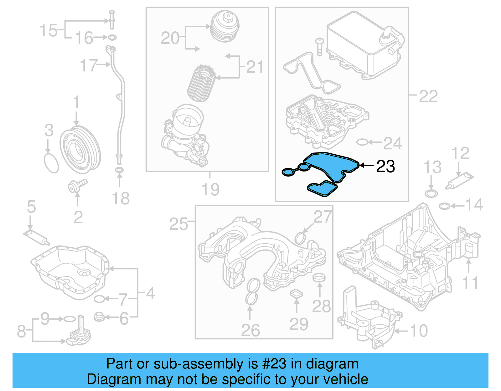 Engine Oil Cooler Gasket 059-117-070-B - View 5