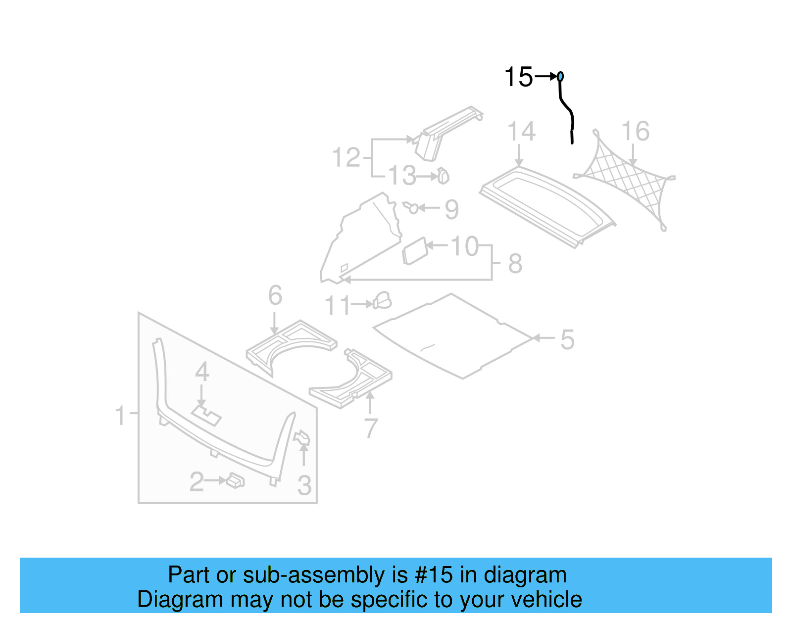 Tonneau Cover Strap 1K6-863-447-A-9B9 - View 8