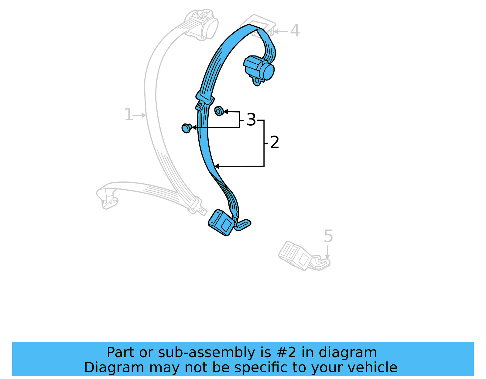 Center Belt Assembly 11K-857-807-RAA - View 3