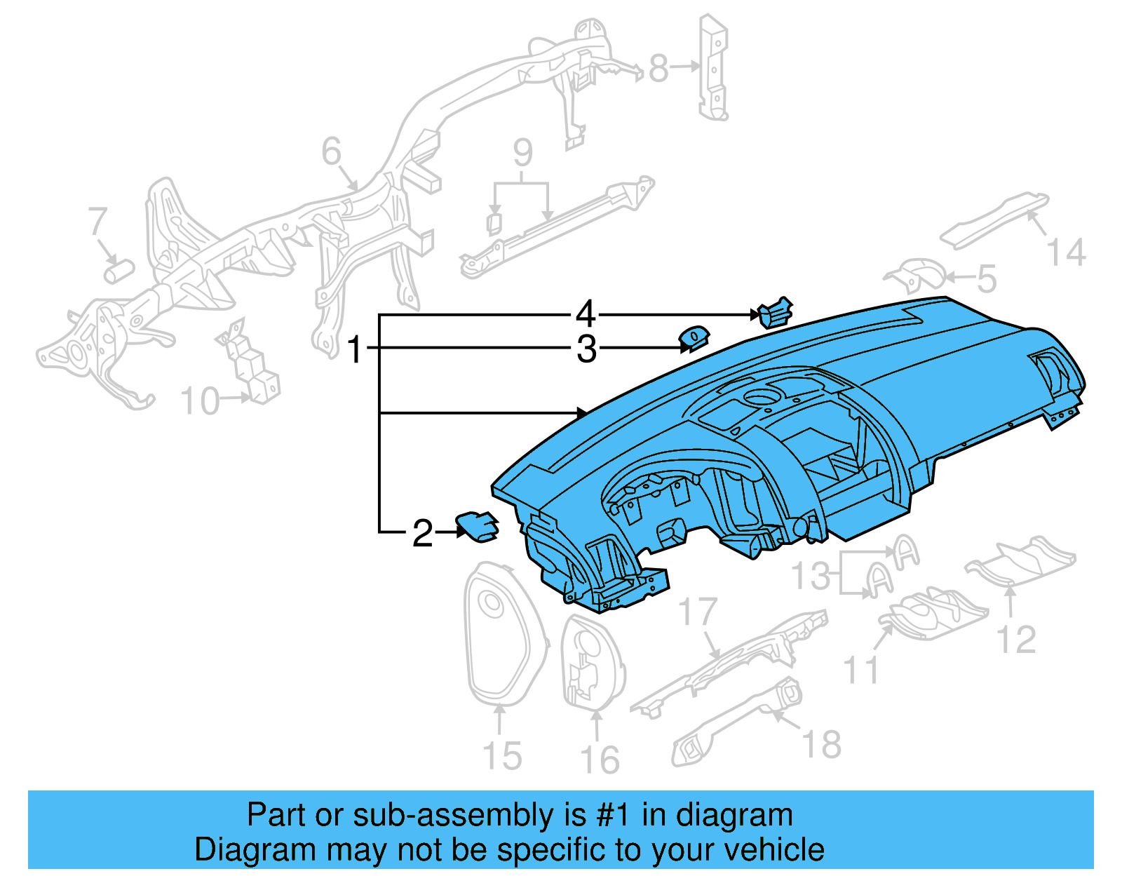 Instrument Panel 7L6-857-003-AP-3G1 - View 4