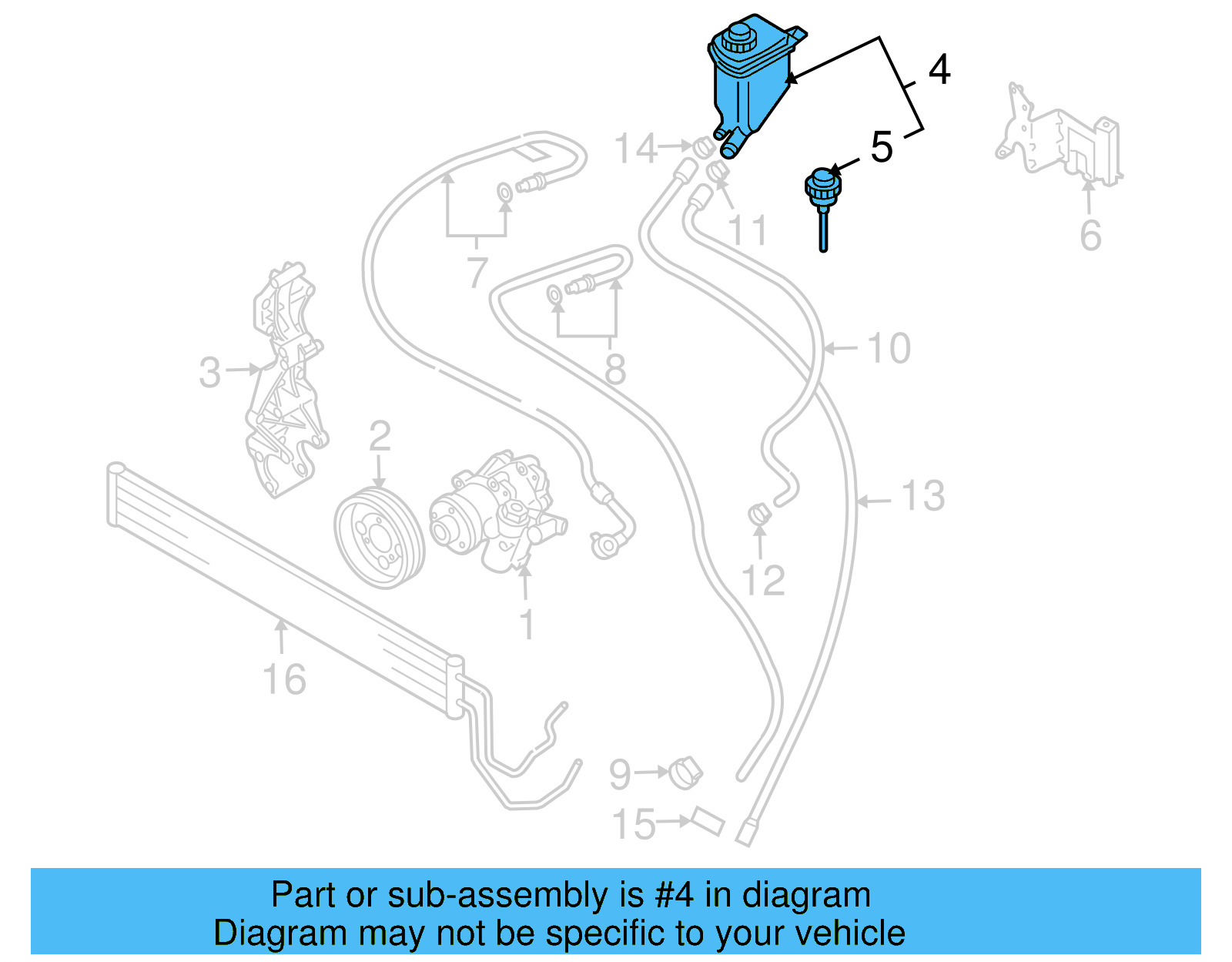 Power Steering Reservoir 7L0-422-371-B - View 7