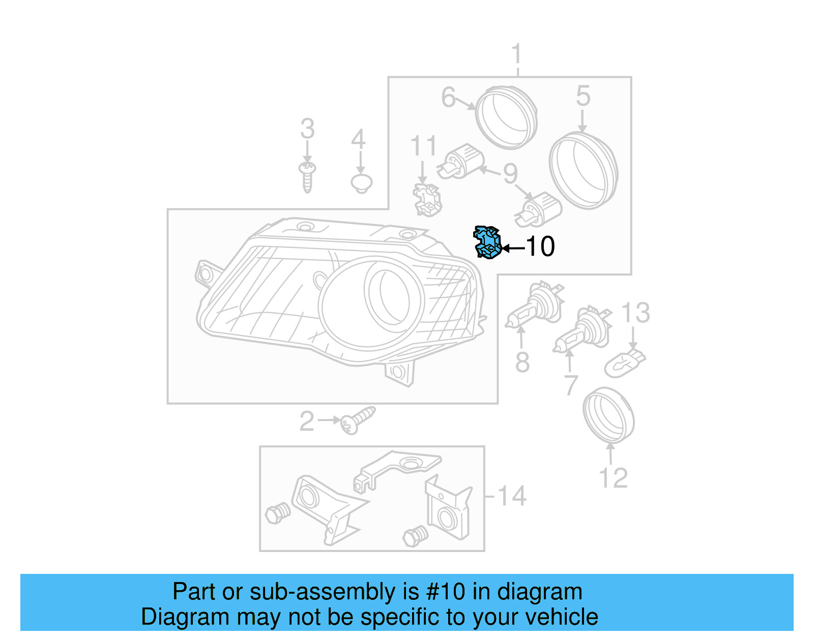 High Beam Bulb Retainer Clip 3B0-941-160-B - View 6