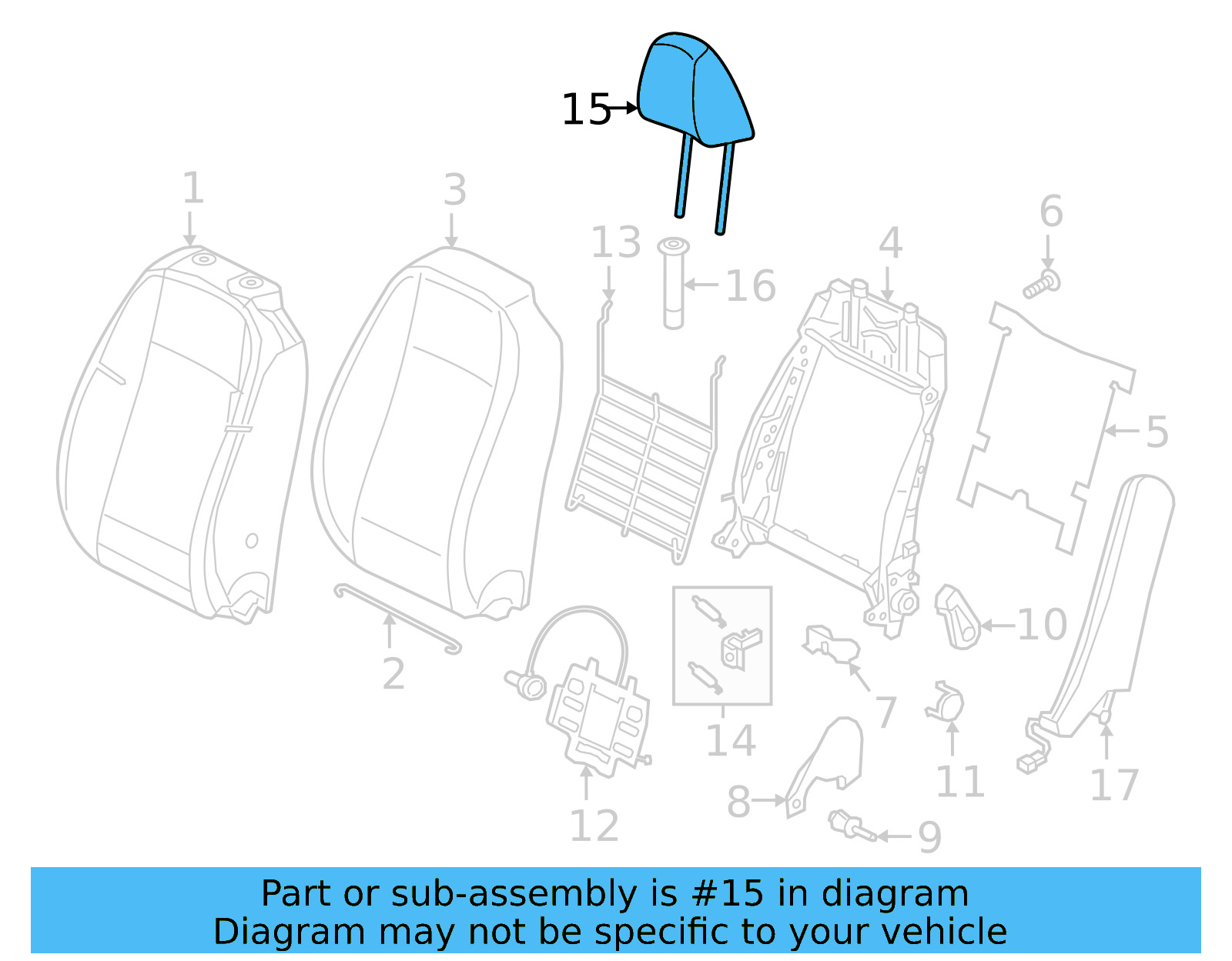 Headrest 17A-881-901-B-RHK - View 5