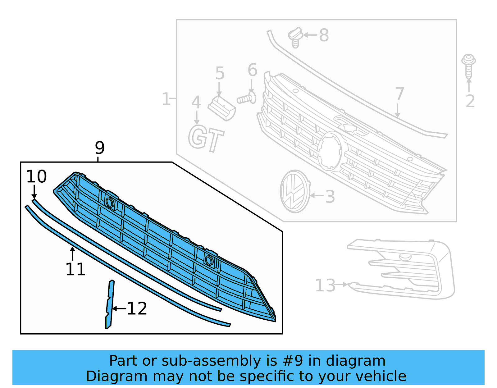 Lower Grille 561-853-671-N-041 - View 3