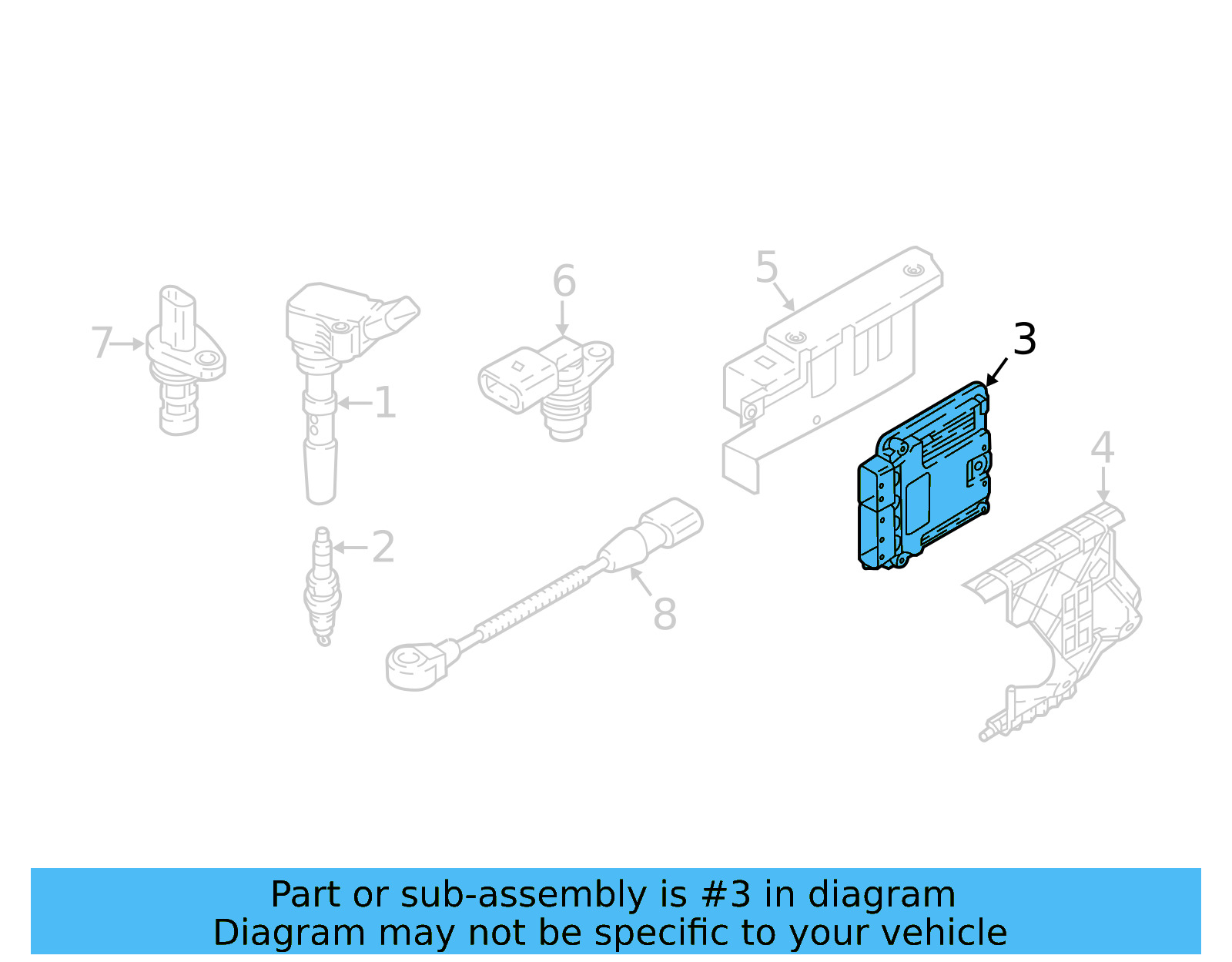Engine Control Module (ECM) 03H-906-026-J-3CN - View 4
