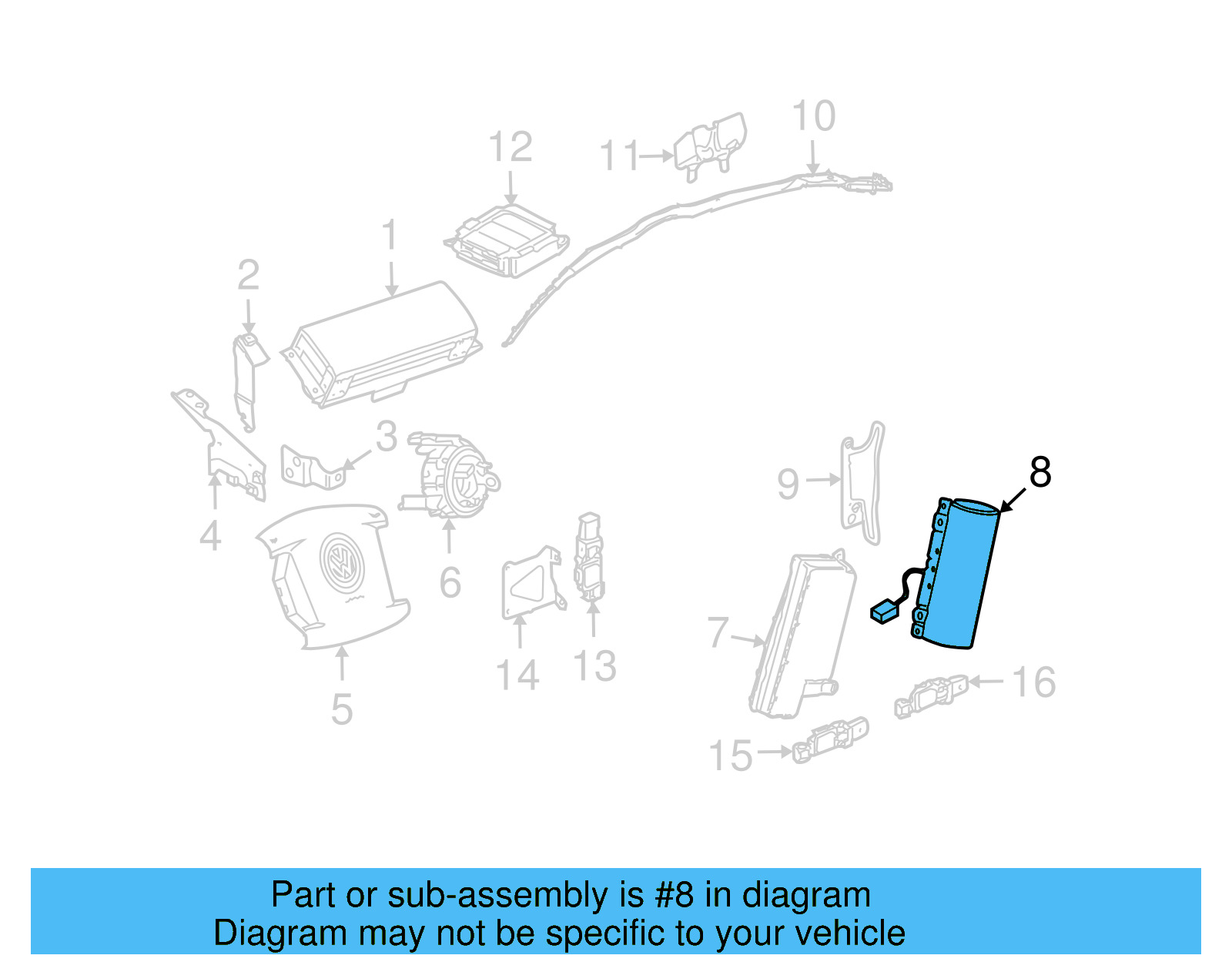 Side Impact Inflator Module 3D0-880-441-B - View 4